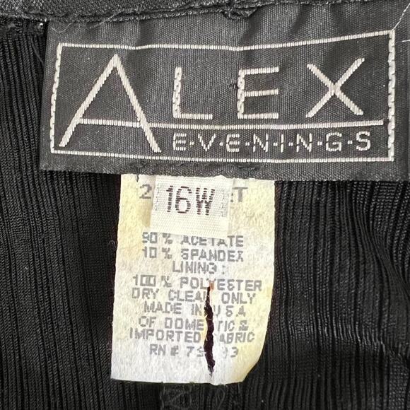 Alex Evenings Womens Tank Top 16W Black Glitter Stretch Scoop Neck Lined USA - Picture 5 of 5